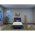thumbnail image 2 of Tslinn Low Profile Upholstered Platform Bed,Twin Beds With Dark-Blue(Linen), 2 of 5