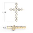 thumbnail image 5 of 11 Stone Round Lab Grown Diamond Cross Pendant With Prong Settings in 14K Yellow Gold - 0.75 CTW, 5 of 5