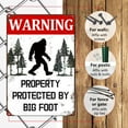 thumbnail image 4 of Funny Metal Signs Bigfoot Gifts For Men Cave Sign Warning Property Protected By Big Foot – Garage Yard Wall Decor, 4 of 7