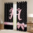thumbnail image 2 of Manfei Funny Abstract Monogrammed Print Blackout Curtains,Pink Coquette Bowknot Curtains Pack of 2 (42x84 Each), 2 of 6