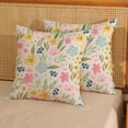 thumbnail image 2 of Spring Pillow Covers 18x18 Watercolor Floral Farmhouse Decor Throw Pillows Case for Couch Colorful Flower Seasonal Pillowcase Outdoor Decorative Cushion Case for Sofa Bed Decorations Set of 2, 2 of 6
