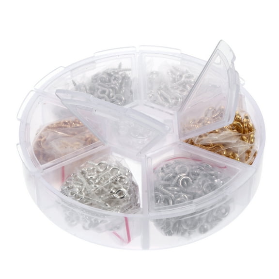HOMEMAXS 750PCS Small Screw Eye Pin Jewelry Making Threaded Clasp Hook Eye Screw