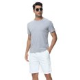 thumbnail image 3 of Satankud Mens Casual Cargo Shorts Classic Drawstring Stretch Hiking Beach Shorts Twill Chino Short with 6 Pockets White Size 34, 3 of 8