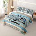 thumbnail image 3 of Castle Fairy Happy Camping Bed Spread Queen,Camo Pattern Queen Coverlet Set,Blue and Beige, 3 of 7
