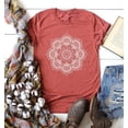 thumbnail image 2 of Camiseta de mujer Blusa de verano con cuello redondo y manga corta con estampado floral, Rojo, XL Advancent  AP002559-04, 2 of 5