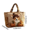 thumbnail image 3 of Large Printed Canvas Tote Bag with Zipper, Multicolor Large Shoulder Bag for Women, Casual Storage Travel Handbag 40x34cm, 3 of 6