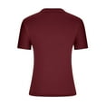 thumbnail image 4 of AherBiu Short Sleeve Tops for Women Crewneck Basic Slim Top Tees Shirts Plain Tshirt Going out Tops, 4 of 5