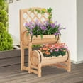 thumbnail image 7 of Kinbor Outdoor Wood Raised Garden Bed Planter Box with Trellis for Climbing Plants Growing, Garden Balcony Patio, 7 of 7