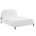 thumbnail image 1 of Modway Sienna Lit Plateforme Grand Format en Velours de Performance de Style Moderne, Blanc, 1 of 12