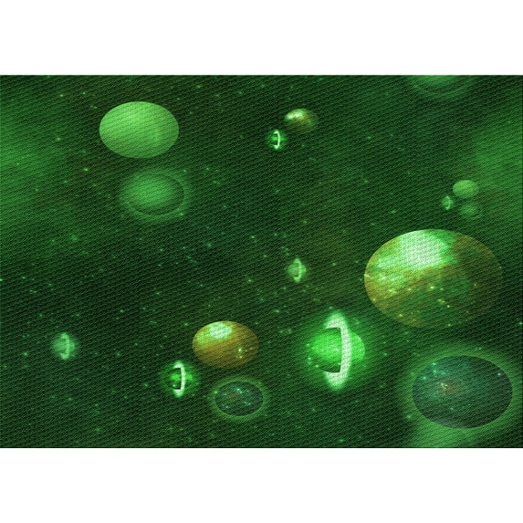 Ahgly Company Machine Washable Indoor Rectangle Transitional Green Area Rugs, 8' x 12'