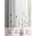 thumbnail image 3 of Red Poppy Flower Sheer Curtains for Living Room Bedroom Garden Floral Botanical Painting Sheer Curtains 63 Inch Long 2 Panels Set Light Filtering Curtain Window Treatments Drapes for Dining Room, 3 of 6