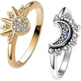 thumbnail image 1 of 2026 Celestial Sun And Moon Ring Set, Sparkling Sun Ring/blue Moon Ring With 14k Gold/silver Plating-Yvan, 1 of 5