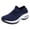 Blue, variant on Women's Casual Slip‑On Sock Sneakers Breathable Fly‑Knit Air Cushion Platform Walking Shoes Non‑Slip Wedge Fashion Sports Shoes Comfortable Outdoor Sports Shoes Running Hiking 2026 Shoes