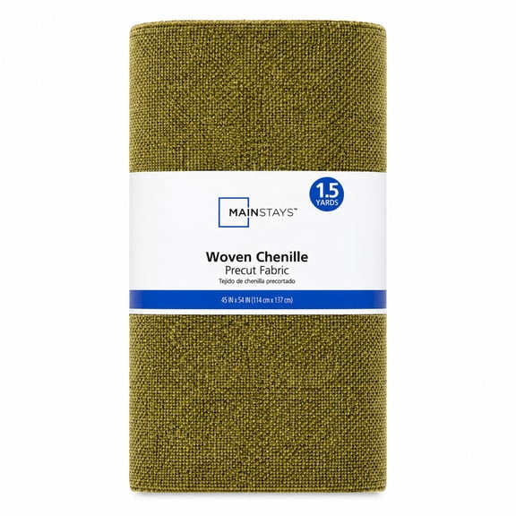 Mainstays 1.5 Yard 100% Polyester Woven Chenille Fabric, Green, 54 in Wide, for Quilting & Sewing