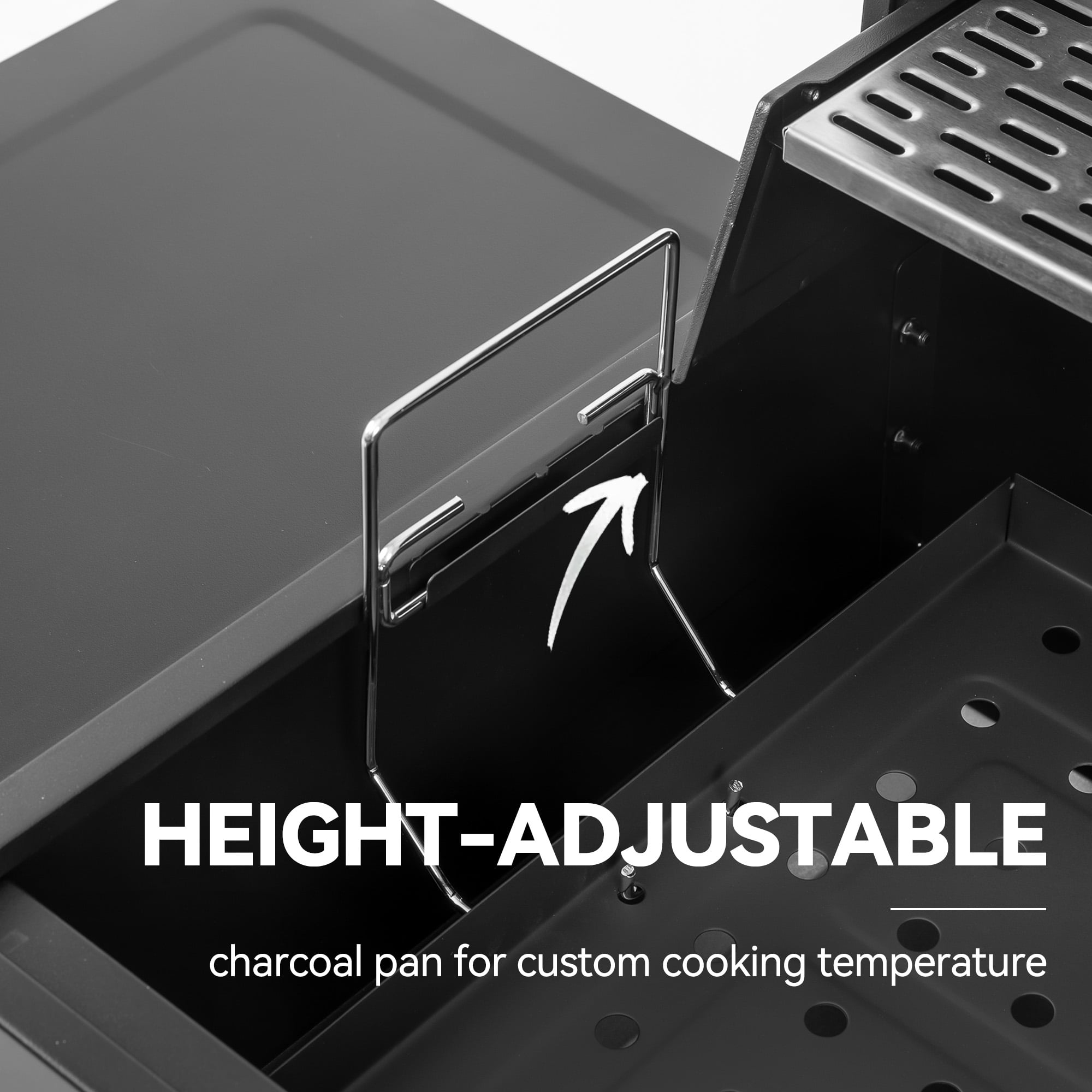 Royal Gourmet CD1824EH 24-inch Movable Charcoal BBQ Grill， Outdoor Cooking Grill with 2 Foldable Side Shelves，Black