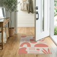 thumbnail image 2 of ODIKA 2'x3' Coral Cream Abstract Lines and Shapes Washable Accent Rug Modern Geometric Pattern with Minimalist Style Pet Friendly, Bedside Mat for Bedroom, Nursery, RV, 2 of 7