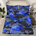 thumbnail image 2 of Homewish Grey Blue Watercolor Bed Sheets, Chic Splash Camo King Sheets, Teens Kids Boys Girls Sheet Set, Microfiber Bedroom Decor, 4pcs, 2 of 7