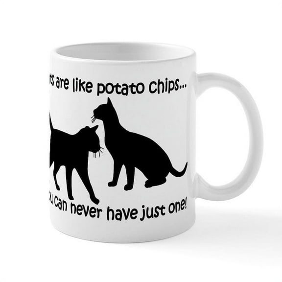CafePress - Cats Are Like Potato Chips.. Mug - 11 oz Ceramic Mug - Novelty Coffee Tea Cup