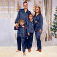 thumbnail image 2 of MEZZALL Women Satin Silk Button Down Pajama Sets Solid Color 2 Piece Sleepwear Loungewear Long Sleeve Lapel Shirts With Pants Family Matching Nightwear, 2 of 8