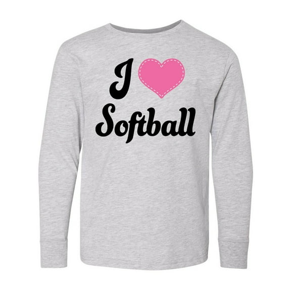 Inktastic I Love Softball Girls Sports Long Sleeve Youth T-Shirt