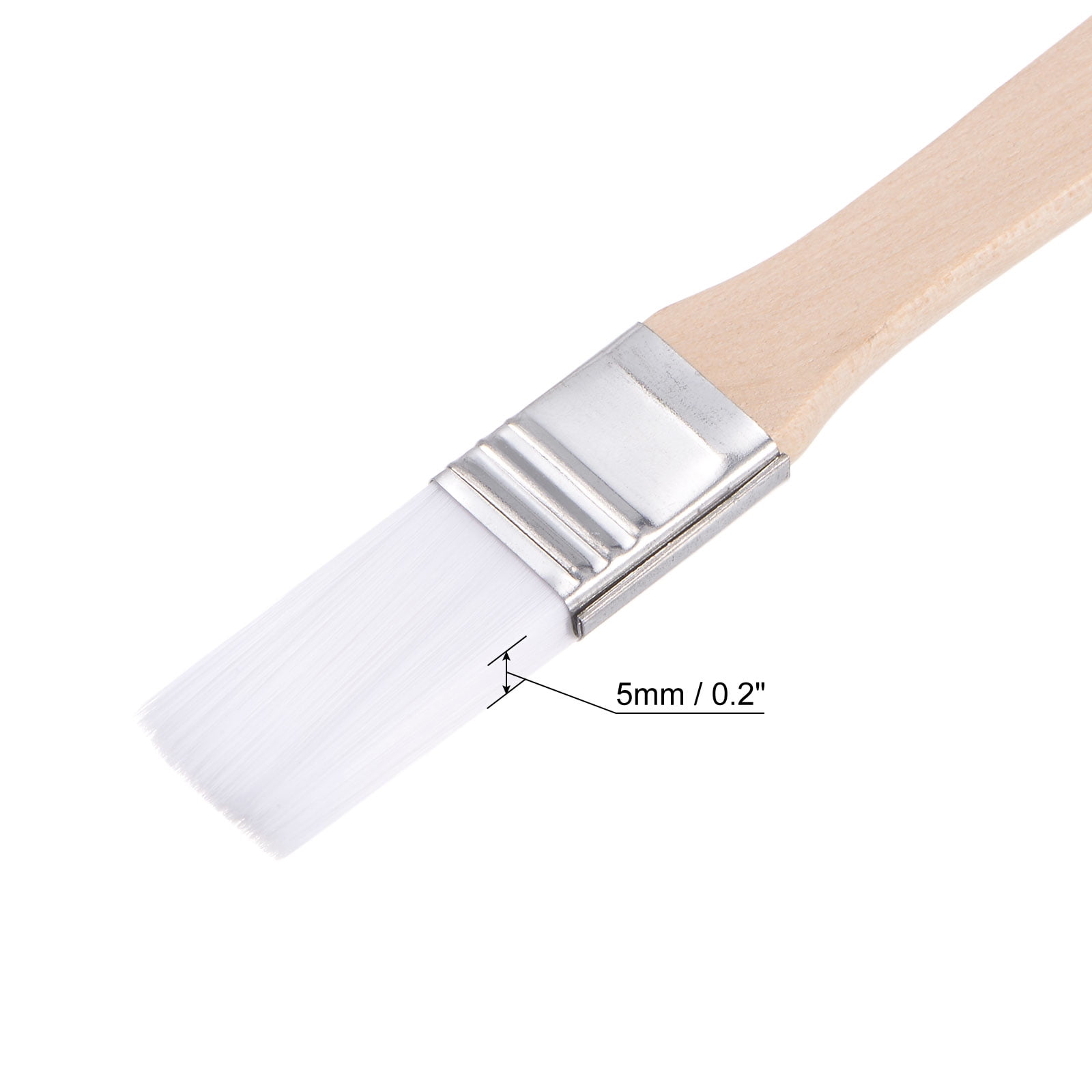 Unique Bargains Natural Bristle with Wood Handle Tool Width Small Paint Brush White 0.6"