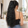 thumbnail image 5 of Kumdkd Water Wave Ponytail Wig with Clip, Heat Resistant Synthetic Hair Extension, Natural Looking Fake Braid for Daily Party Hairstyle, Easy to Wear Ponytail Extension, 5 of 6