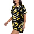 thumbnail image 2 of Fotbe Banana Print Pajama Set for Women 2 Piece Loungewear Short Sleeve Tops and Shorts Set Soft Sleepwear-Small, 2 of 7