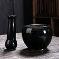 thumbnail image 5 of Handcrafted Lapis Lazuli Mortar and Pestle Set Black Marble Stone Mortar and Pestle Natural Stone Moratr and Pestle Set, Glossy Finishes, 5 of 7