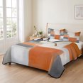 thumbnail image 2 of Queen Quilt Set 90''x96'', Abstract Orange Grey Lightweight Summer Bedspread Coverlet Set with 2 Pillow Shams, Modern Watercolor Geometric Breathable All Season Quilt Bedding for Bedroom/Guest Room, 2 of 9
