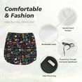 thumbnail image 4 of Balery Basketball Pattern Women's Running Shorts with Liner 2 Pockets Elastic Workout Athletic Gym Yoga Shorts-Large, 4 of 7