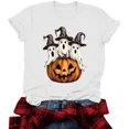 thumbnail image 4 of JOANKDMI Witches Hat Ghost Graphic T-Shirts for Women Cute Halloween Pumpkin Short Sleeve Crewneck Fall Tops Casual Loose Fit Holiday Party Tees Novelty Shirts, 4 of 9