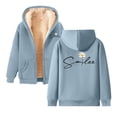 thumbnail image 2 of Lined Thick Hoodies for Women 2025 Winter Long Sleeve Chrysanthemum Graphic Hooded Sweatshirt Pullover Tops, 2 of 4