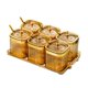 thumbnail image 5 of Contenedores de aperitivos con bandeja seca y soporte organizador, caja de condimentos de cocina Marrón 6 Rejillas, 5 of 9