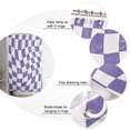 thumbnail image 6 of Purple White Checkered Waterproof Fabric Shower Curtain, Modern Irregular Geometric Shower Curtain for Bathroom Curtains Bathtubs Hotel Washable Shower Curtains with 12 Hooks Long 72x78in, 6 of 6