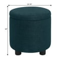 thumbnail image 6 of Designs4Comfort Round Accent Storage Ottoman with Reversible Tray Lid, Dark Blue Fabric, 6 of 6