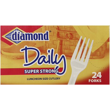 Diamond Daily Super Strong Plastic Forks - Box, Count 1 (24 Forks)