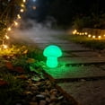 thumbnail image 3 of ZhangC Glow in the Dark Flocked Mushroom Figurines, Multicolor Resin Garden Decor, for Shelf, Desk, Terrarium, Fairy Garden, 3 Pack, 0.94 Inch, 3 of 6