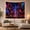 Neon Night Street, variant on Neon City Skyline Along a River, Dramatic Digital Art for Cityscape Lovers, Urban Wall Art, Housewarming Gift, Tapestry Wall Hanging for Bedroom, Living Room and Dorm