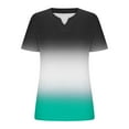 thumbnail image 5 of Hipattires Summer Tops for Women Green Basic V-Neck T-Shirts Plus Size Short Sleeve Under $5 Loose Gradient Print Blouses Tops, 5 of 5