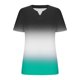 thumbnail image 3 of Mujeres Tops Casual V-Cuello Impreso Oversized Mangas Cortas Camiseta Top, Poliéster Verano Primavera, 3 of 5