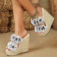 thumbnail image 6 of Women's Platform Sandals New Straw Woven Simple Slope Heel Waterproof Trolley Model Slippers 5.9 inch LFD-10368-A70, 6 of 6