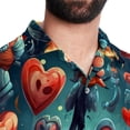 thumbnail image 5 of Love Men's Short Sleeve Beach Shirts Button Down Poplin Casual Printed Summer Unisex, 5 of 6