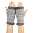 thumbnail image 4 of Honeeladyy Womens Freezer Work Gloves, Women Winter Wrist Arm Warmer Solid Knitted Short Fingerless Gloves Mitten, 4 of 5