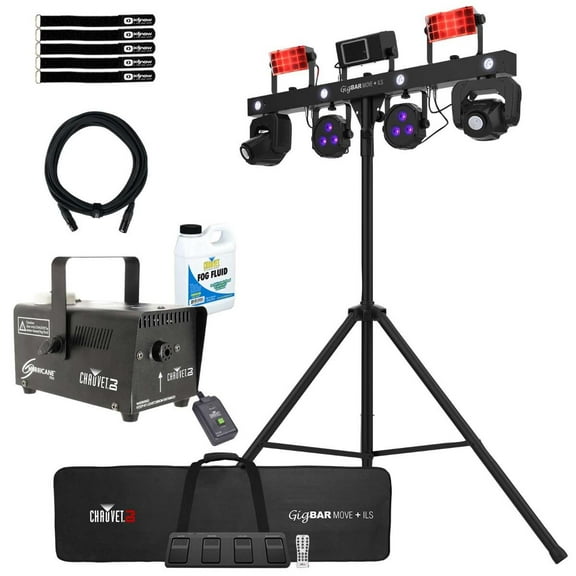 Chauvet DJ GigBAR Move   ILS 5-in-1 Ultimate Effect Lighting System with Hurricane 700 Fog Machine Package