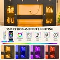 thumbnail image 6 of Blotout 47" Makeup Vanity Desk with Mirror and Lights, Black Vanity Desk with 6000-Colors Lighting & Power Outlet, Glass Top with 3 RGB Drawers, 2 Large RGB Cabinets for Women Girls Bedroom, 6 of 10