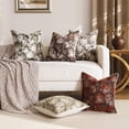 thumbnail image 3 of SUSIELADY Floral Pillow Cover 18 x 18 Inches – Vintage Chenille Square Throw Pillow, Soft Decorative Farmhouse Accent for Couch Sofa Living Room Bedroom, 1 Piece, Coffee Brown, 3 of 6
