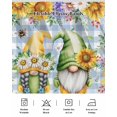 thumbnail image 6 of Sunflower Gnome Bed Skirt California King Size 16 Inch Drop, Yellow Bee Sunflower Purple Hydrangea White Daisy Adjustable Elastic Dust Ruffles Bedskirt Wrap Around Pleated Mattress Frame Cover, 6 of 9