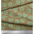 thumbnail image 3 of Soimoi Brown Heavy Satin Fabric Leaves & Rose Floral Print Fabric by Yard 54 Inch Wide, 3 of 3