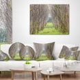 thumbnail image 4 of Designart Pathway Through Fall Green Trees - Landscape Photography Throw Pillow - 16x16, 4 of 5