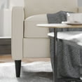 thumbnail image 6 of BizChair Mid-Century Modern Fabric Upholstered Button Tufted Pushback Recliner in Cream for Residential & Commercial Use, 6 of 12
